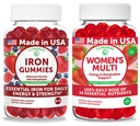 Lunakai USA Made Iron Gummies + Women’s Multivitamin Gummies Bundle – Naturally Flavored, Non-GMO – 60ct Each