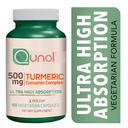 Turmeric Curcumin 500mg Vegetarian Capsules, Qunol Ultra High Absorption, Supports Healthy Inflammation Response, Joint Support, Dietary Supplement, Extra Strength Formula (60 Count)