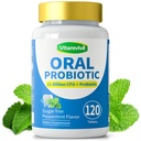 Oral Probiotics Prebiotic for Women & Men, Gum Restore & Dry Mouth Lozenges Products - Bad Breath Treatment for Adults & Mouth & Gut Health, 120 Tablets
