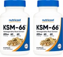 Nutricost KSM-66 Ashwagandha Root Extract 600mg, 60 Veggie Caps (2 Bottles) - 5% Withanolides - with BioPerine
