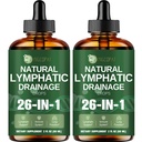 Migcopat 26-in-1 Liposomal Lymphatic Drainage Drops, Echinacea, Turmeric, Elderberry, Dandelion, Vitamins and Mullein Drops for Lungs, Lymphatic, Immune Support, Liver Cleanse Detox & Repair, 4 fl oz