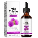 Wild Organic Milk Thistle Extract Supplement Drops - 60ml Bottle - Liquid Formula with Silymarin for Liver Support