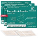 NUTRI-PATCH Energy B12 & B Complex Body Skin Patches, 3-Pack (90 Patches) | Infused with B1, B2, B3, B5, B6, B9, B12, Biotin, Choline, Inositol