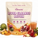 Liver Cleanse Detox Powder, Milk Thistle & Turmeric Liver Support Supplement, Plant-Based Daily Wellness Blend with Artichoke, Ginger & Dandelion Root, Pomegranate Flavor, 20 Servings