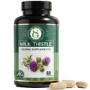 Liver Cleanse Detox & Repair Supplement, Milk Thistle with 80% Silymarin, Choline & Inositol, Support Liver Health, Non-GMO, Gluten-Free, 60 Vegetarian Capsules