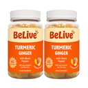 BeLive Turmeric and Ginger Gummies - 500mg - Joint and Mobility Support Supplement - Curcumin with Black Pepper for Enhanced Absorption - Tropical Flavor - 2 Pack, 120 Count