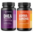 HAVASU NUTRITION Women's Wellness Bundle - DHEA with Biotin + Ashwagandha & Artichoke Extract - Mood, Energy, Hair, Skin & Nail Support - Vegan, Non-GMO, Gluten Free Capsules
