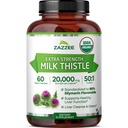Zazzee USDA Organic Milk Thistle 50:1 Extract, 80% Silymarin Flavonoids, 60 Vegan Capsules, 2 Month Supply, Certified Kosher, Silybum Marianum, Liver Support & Detox Support, All-Natural, Made in USA