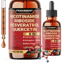 8in1 NAD+ Liquid Drops w/Nicotinamide Riboside NR 900mg, Quercetin 250mg, Trans-resveratrol 250mg and 5 More Herbals - Cellular Energy & Repair, Vitality, Healthy Aging - 2 Month Supply