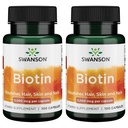 Swanson Biotin 5,000 mcg 100 Caps (2 Pack)