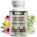 Lymphatic Drainage Capsules 11-in-1 Herbal Detox Supplement Echinacea Dandelion Burdock Cleavers Rutin Bromelain Kelp Turmeric, Fluid Balance Light Feeling Immune Circulation Support for Men Women
