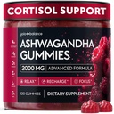 Ashwagandha Gummies 2000mg, Raspberry Flavor (120 Count) - Sugar-Free Adaptogen Supplement with L-Theanine, GABA, Magnesium, Zinc & Vitamin D3, Vegan, Non-GMO Calm & Balance Support for Men & Women