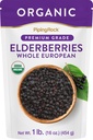Piping Rock Elderberries Tørrede økologiske Mezzogiorno 124; 1LB Bulk Supplement 124; Europæiske hele bær Mezzogiorno 124; Vegetarisk, Non- GMO, Gluten Free