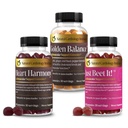 Natural Cardiology Institute 1-2-3 Pressure Down Trio Bundle – Doctor-Formulated Gummy Supplement with Just Beet It!, Golden Balance & Heart Harmony Gummies
