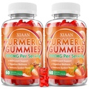 Turmeric Gummies 1000mg, Organic Turmeric Curcumin Supplement with Black Pepper for Immune & Muscle Support, Sugar-Free/Vegan/Gluten-Free, Strawberry Flavor 120 Count