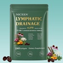 Lymphatic Drainage Supplements, 240 Softgels, Men Women | 21-in-1 Herbal Blend, Echinacea, Dandelion, Burdock Root, Cleavers, Calendula, Red Clover, Lymph System Support