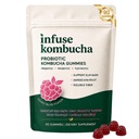 Infuse Probiotic Kombucha Gummies (1PC, 90Gummies) | for Throat Clearing, Prebiotics, Probiotics & Postbiotics, Digestive, Bloating Comfort, Throat Relief, 90 Gummies
