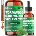 Satoomi 7in1 Wormwood Liquid Drops with Black Walnut, Whole Cloves, Berberine, Milk Thistle, Bitter Melon and Turmeric - 60ml for 60 Days