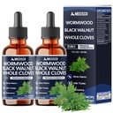 Mecisco 2Packs of 30ml - Wormwood Liquid Drops. Combined to Black Walnut, Whole Cloves, Berberine, Milk Thislte, Bitter Melon and 5 More Herbs 11-in-1 Wormwood Liquid Drops - 120 Days Supply