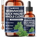 Mecisco Wormwood Liquid Drops. Combined to Black Walnut, Whole Cloves, Berberine, Milk Thislte, Bitter Melon and 5 More Herbs. 11-in-1 Wormwood Liquid Drops - 60 Days Supply