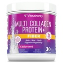 Vitauthority Multi Collagen Protein Powder + Fiber Supplement Collagen Types I, II, III, V & X | Hair, Skin, Nail, & Digestive Support | Vitamin C & Hyaluronic Acid, Unflavored 30 Servings