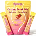 Cutting Drink Mix – Supports Energy & Gut Health with Magnesium, Berberine, Chromium, 5-HTP, Yerba Mate & FOS | Sugar-Free, Vegan, Non-GMO, Strawberry Açaí - 30 Sticks