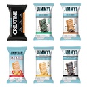 JiMMY! Protein Bar, 24 Count - High Performance Energy Bar with Caffeine and Turmeric, Low Sugar, 25g of Protein, High Protein | Variety Pack 24ct