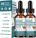 (2 Pack) Glucosamin Chondroitin MSM Liquid Drops - Extra Strength Joint Support Supplement med Elderberry, Boswelia, Bromelain, Hyaluronsyre - Antioxidant immunforsvar Support til voksne, mænd og kvinder