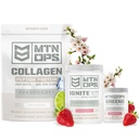 MTN OPS Eva Shockey Wellness Bundle – Unflavored Collagen, Strawberry Greens & Strawberry Daiquiri Ignite Lite – Eva Shockey Supplements for Energy, Gut Health & Hair Skin Support
