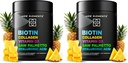 Biotin Gummies with Collagen Vitamin D3 Saw Palmetto & Hyaluronic Acid for Hair Skin and Nails, Hair Growth Supplement for Men & Women | Non-GMO | Gluten-Free | Natural Pineapple Flavor (Pack of 2)