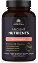Ancient Nutrition Vitamin B Complex Supplement, 8 Balancerede B- Vitaminer, Understøtter sunde energiniveauer, Adaptogene urter, Enzyme aktiveret, Paleo & Keto Friendly, 60 kapsler