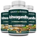 Natures Elements Ashwagandha Root – 12:1 Extract – 1000mg Per Serving – 3 Pack - 2.5% Withanolides & Alkaloids – 180 Veggie Caps – Stress & Energy Support – Non-GMO