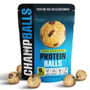 ChampBalls Protein Balls (Almond Chocolate Chip), High Protein Snacks On The Go, Low Sugar Healthy Snacks for Adults, Gym Snack, Post Workout Energy Balls, Gluten Free (18 Count)