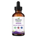 Thrive Organic Milk Thistle Liquid Drops –Silymarin Milk Thistle Supplement-Silybum Marianum Seed Extract Tincture–Vegan, Non-GMO, Alcohol & Sugar-Free–3rd Party Lab Tested–Based in the USA–4 fl oz