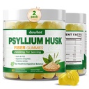 Psyllium Husk Gummies for Adults, 2000mg Psyllium Husk Fiber Supplement with Acacia Fiber, Inulin & FOS, Digestive Enzymes for Gut Health & Regularity, Vegan, Organic, Sugar Free, Pineapple, 120 Chews