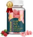 Biotin Gummies-Hair, Skin & Nails Multivitamin Gummy Vitamins,for Men & Women,Supports Healthy Skin Hair Growth and Stronger Nails-Raspberry-60 Count