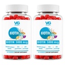 VITA GLOBE Biotin 5000 mcg Gummy Vitamins, Vegan Non-GMO Mixed Berry Chewables for Healthy Hair Growth, Glowing Skin & Strong Nails, Beauty Support Supplement, 40 Count (2 Pack)
