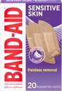 Band- Aid Brand Adhesive Bandages for Følsomme Hud, Hypoallergene Førstehjælp Bandages med Painless Removal, Stays on When Wet & Egnet til Eczema Prone Skin, Steril, Assorted, 20 ct