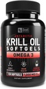 Antarktiske Krill Oil 1000mg (120 Softgel) Omega 3 Fish Oil Supplement med EPA, DHA & Astaxanthin - for fælles, hjerne, og, Heart Support til mænd og kvinder