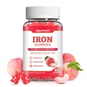 Iron Supplement Gummies for Women & Men - Iron Gummies with Folate Vitamin C B12 B6 Zinc - Health Blood & Energy Support & Immune Support for Adult, Peach Flavor, Vegan 60 Gummies