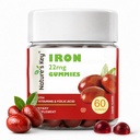 Nature's Key Iron Gummies, 22mg Iron Supplement with Folic Acid, B6 & B12, for Energy/Metabolism/Immune Support/Cellular Health/Radiant Skin/Antioxidant Support for Men Women Kids| NO Sugar| 60Ct