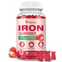 Iron Supplement Gummies, Vegan Iron Supplement for Women & Men, Healthy Blood, Energy & Immune Support, Strawberry Flavor, 60 Count