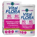 Vital Planet - Vital Flora Probiotics for Women 60 Billion CFU, Diverse Strains, Daily Shelf Stable Probiotic with Organic Prebiotics, for Vaginal Support, Immune and Digestive Health 60 Capsules