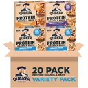 Quaker Protein Granola Bars, Variety Pack, 1.41 oz Bars, (20 Pack) 10g Protein
