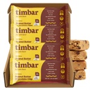 timbar Plant-Based Protein Bars, Peanut Butter Chocolate Chip | 15g Plant Protein, 9g Prebiotic Fiber | Gluten & Dairy Free, Non-GMO, No Sugar Alcohols (Pack of 4)