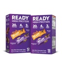Ready® High Protein 20g Bar - Chocolate Chip Cookie Dough & Caramel Crunch Variety Pack | Low Sugar | No Artificial Sweeteners | No Sucralose | Twin Pack | 24 Total Bars