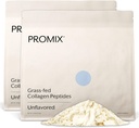 Promix Hydrolyseret collagen peptider - Type 1 Grass Fed Collagen, 4,7g glycin, Type 3 bioaktive peptider - Unflavored - 2,5 Pound (pakke med 2)