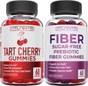 Atlantis Nutrition Tart Cherry 60 Gummies + Sugar Free Prebiotic Fiber Gummies til voksne 2- Pack (120 Gummies)