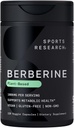 Sports Research Berberine - Herbal Ayurvedic Metabolic Health Support - 500mg - 120 Capsules - Vegan Certified, Gluten-Free, Non-GMO