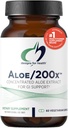 Design for sundhed Aloe / 200x - 200mg Aloe Vera Extract - Højt koncentreret Aloe Leaf supplement til GI support - ikke-GMO, Vegetariske piller (60 kapsler)